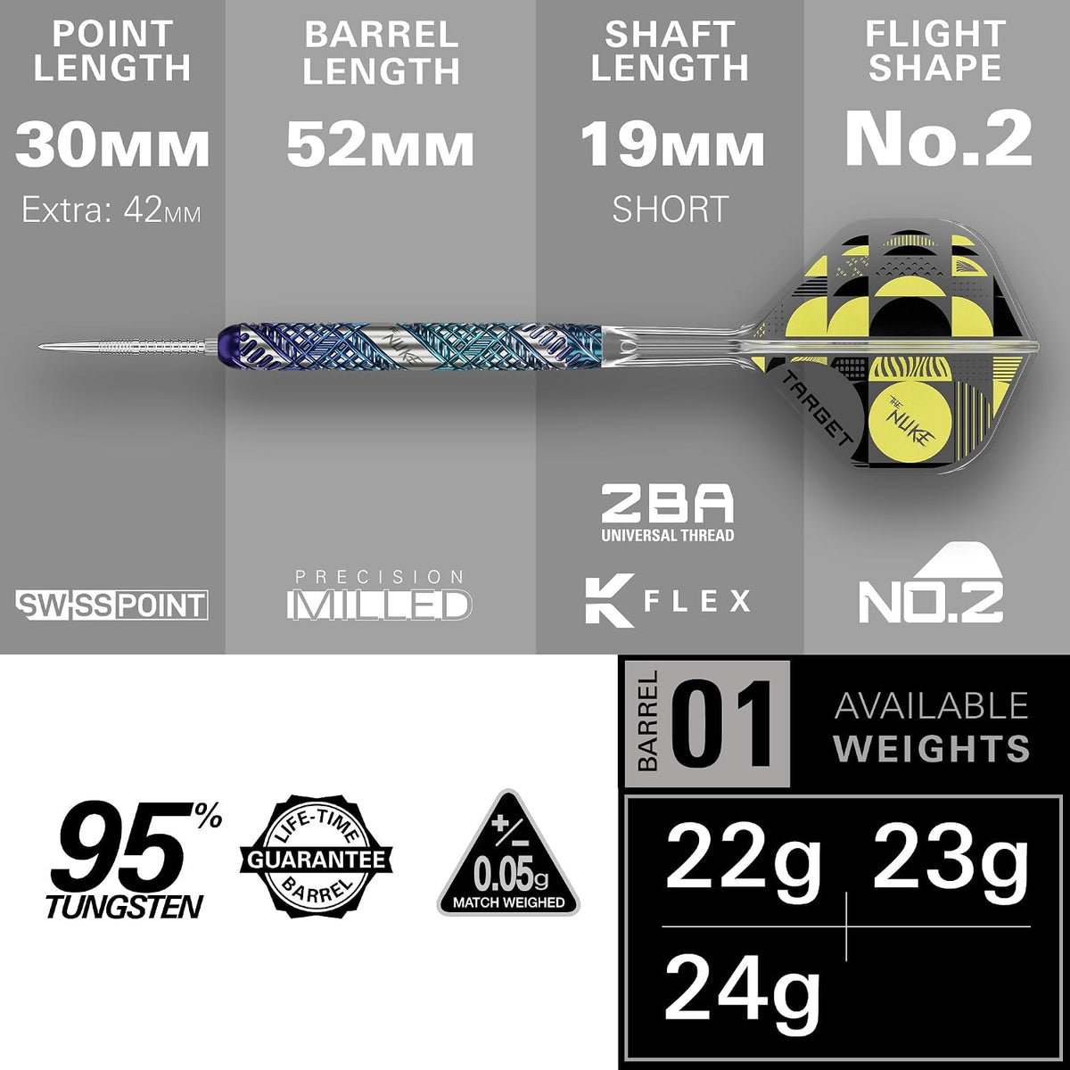 Luke Littler Edge - 95% Tungsten Darts (SP) 23G
