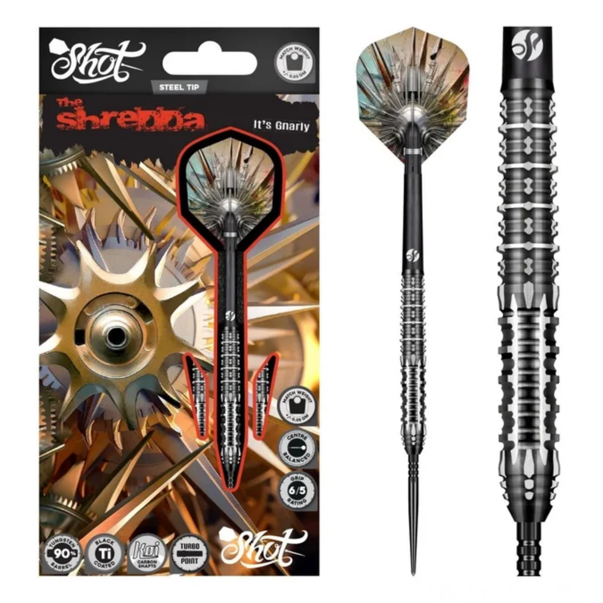 Shot Gnarly Shredda TP 90% Tungsten Steel Tip Darts