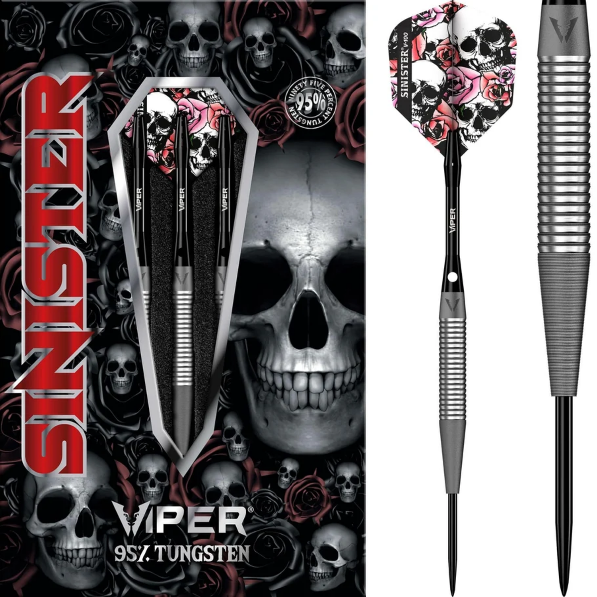 Viper Sinister Darts Steel Tip - 95% - Sandblasted - S1 - Shark Grip