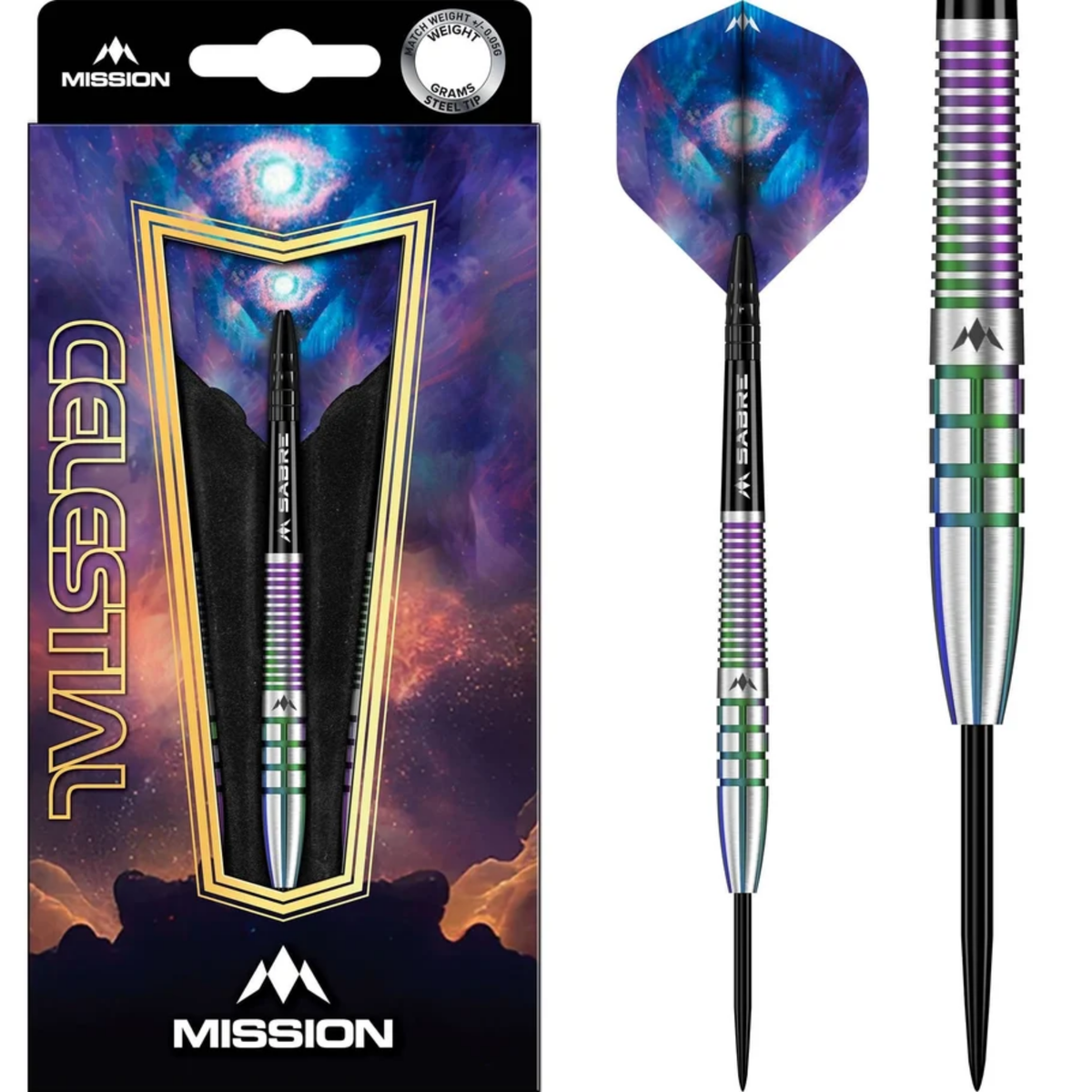 Mission Celestial Darts Steel Tip - 95% Tungsten - Coral PVD