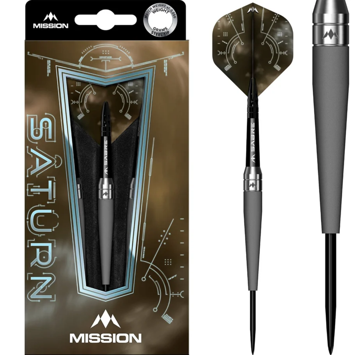 Mission Saturn Darts Steel Tip - 90% Tungsten - Titan