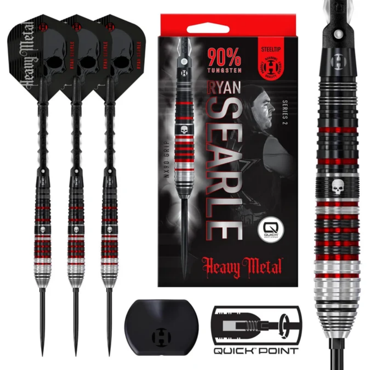 Harrows Ryan Searle Series 2 QP 90% Tungsten Steel Tip Darts